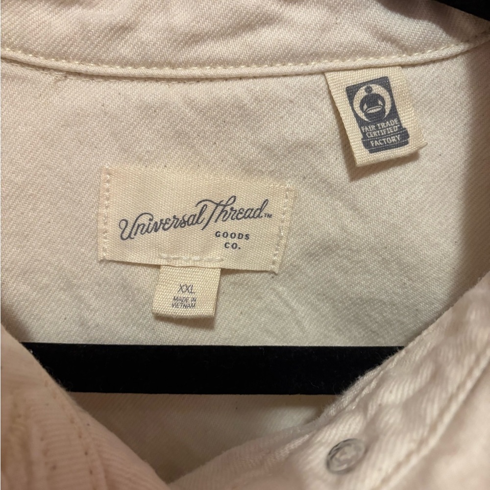 Universal Thread Cream Button-Front Mini Dress - Picture 3 of 3